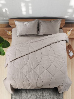 Saral Home Cotton Queen Sized Bedding Set(Grey)