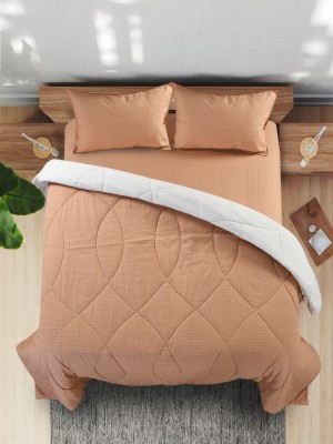 Saral Home Cotton Queen Sized Bedding Set(Beige)