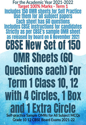CBSE New Set of 150 OMR Sheets (60 Questions each) For Term 1 Class 10, 12 with 4 Circles, 1 Box and 1 Extra Circle(English, Paperback, Av Editorial Board)