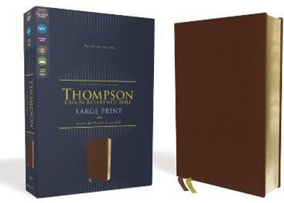 NIV, Thompson Chain-Reference Bible, Large Print, Genuine Leather, Cowhide, Brown, Red Letter, Art Gilded Edges, Comfort Print(English, Leather / fine binding, unknown)