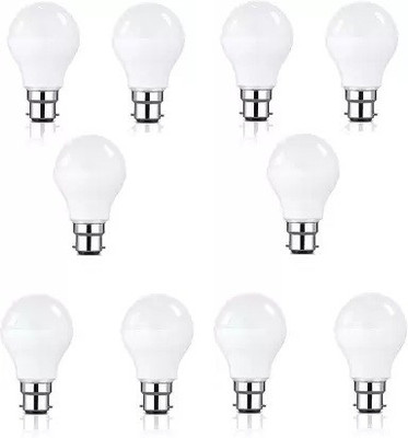 Dhija 9 W Basic Round B22 LED Bulb(White, Pack of 10)