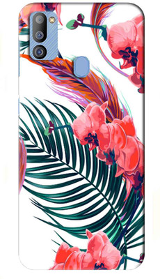 NDCOM Back Cover for Samsung Galaxy M21 2021 Edition Red Flowers Girly Printed(Multicolor, Hard Case, Pack of: 1)