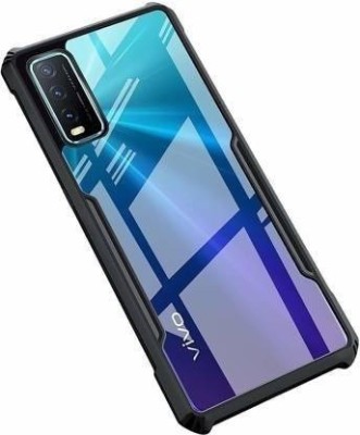 Phone Case Cover Back Cover for Vivo Y12S 2021, (IPK)(Black, Transparent, Shock Proof, Silicon, Pack of: 1)