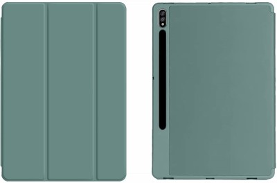 realtech Flip Cover for Samsung Galaxy Tab S7 Plus 12.4 inch(Green, Shock Proof, Pack of: 1)