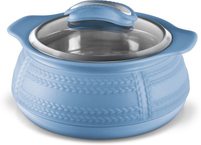 MILTON Weave 1000 Insulated Inner Stainless Steel Casserole with Glass Lid, 780 ml, Blue Serve Casserole(780 ml)