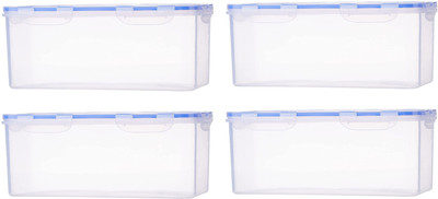 N H Enterprise Plastic Utility Container  - 3800 ml(Pack of 4, White)