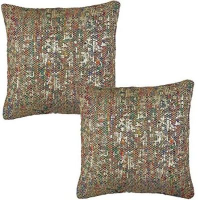 Dhanush International Cotton Cushions Cover(Pack of 2, 40 cm*40 cm, Gold)