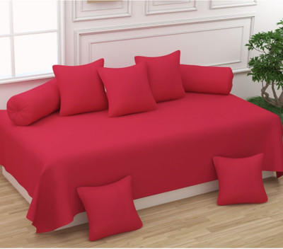 Osara Collection Polycotton Plain Diwan Set(Red)