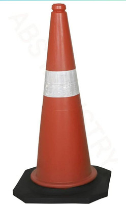 BPS Fire 750mm Impact Resistance Road Traffic Safety Cones Wwith Reflective Strips Collar (Universal Size), Without Cone Chain Emergency Sign(Reflective Sign)