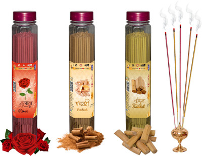 Shankh Rose, Panchvati & Sandal (Chandan) Agarbatti (Incense Stick) Pack of 300 gram (100 + 100 + 100) Fragrances Rose, Panchvati, Sandal (Chandan)(100 g, Set of 3)