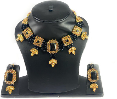 Tiank Innovation Metal, Stone, Copper, Alloy Gold-plated Black, Gold Jewellery Set(Pack of 1)