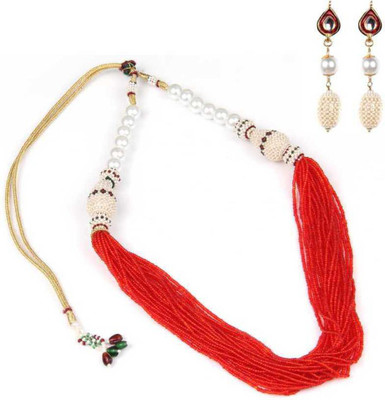 ABCD Mother of Pearl Red Jewellery Set(Pack of 1)