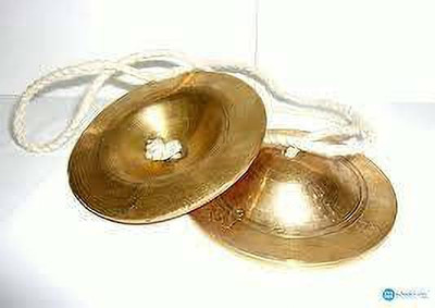 MAGA MART Golden Color Manjira 1 Set Iron Musical Instrument Kartal Instrument