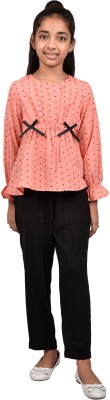 chuppan chupai Girls Casual Top Trouser(Pink)