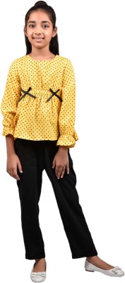 chuppan chupai Girls Casual Top Trouser(Yellow)