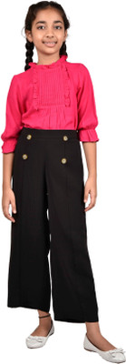 chuppan chupai Girls Casual Top Trouser(Fuchsia)