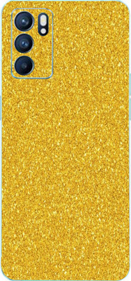 Jeeva Creation Oppo Reno 6 5G Mobile Skin(Ultra Super Golden Glitter Skin With High Matte Finish.)