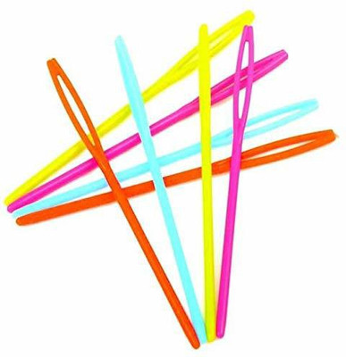 JAKEY Handmade Knitting Tool 7cm Plastic Eye Sewing Needle, Plastic Darning Threading Weaving Needles Great for Kids & Girls (Set of 30 Pcs) Hand Sewing Needle(Embroidery Needle 7 Cm Pack of 30)