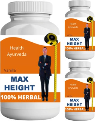 Health Ayurveda Max Height Vanilla Flavor pack of 3 Nutrition Bars(0.3 kg, Vanilla)