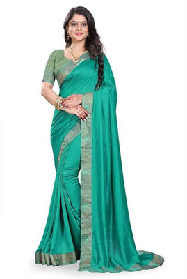 mahalaxmi fab Self Design Bollywood Silk Blend Saree(Light Blue)