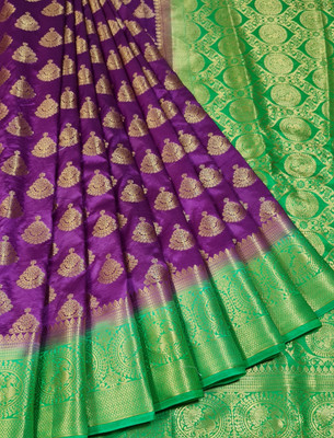 FAB WOVEN Woven Kanjivaram Art Silk Saree(Magenta)