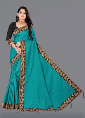 ARYXA FASHION Solid/Plain Bollywood Pure Silk Saree(Green)