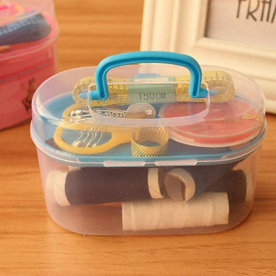 dreamexpo Plastic Double Layer Portable Travel Sewing Kits Box for Home (Multicolor) Sewing Kit