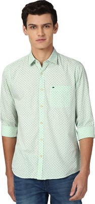 PETER ENGLAND Men Printed Casual Green Shirt