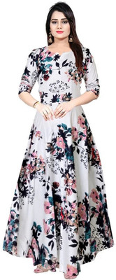 City Craft Women Gown Multicolor Maxi/Full Length Dress