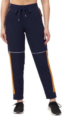 Bluecon Colorblock Women Dark Blue Track Pants