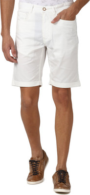 PETER ENGLAND Solid Men White Regular Shorts