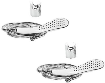 AMJ Premium FISH (ABS) Hand Spray Hand Shower with 1mtr SS Shower Tube and Wall Hook - PACK OF 2 Shower Head