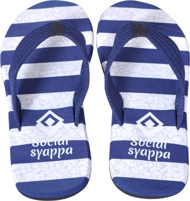 Social Syappa Men Flip Flops(Navy , 5)