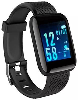 Hexes ID116 Smartwatch  (Black Strap, Free Size)