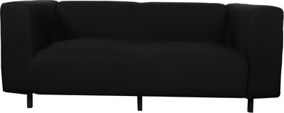 HOUSE OF QUIRK Polyester Plain 3 Seater Sofa Cover(Black Pack of 1)