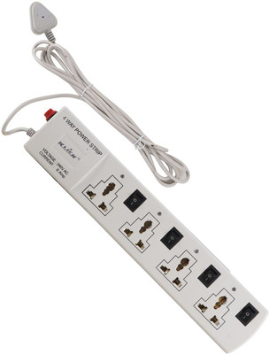 KLICK Nexa Plus-171 Power Strip Extension Cord, Four 3-Pin International Socket, Heavy Duty Portable Adaptor 3-Pin Plug (6A, 240V) 4  Socket Extension Boards(White, 1 m)
