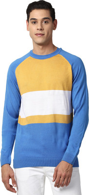 PETER ENGLAND Colorblock Round Neck Casual Men Multicolor Sweater