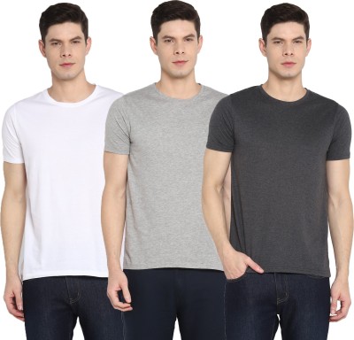 Ap'pulse Solid Men Round Neck Multicolor T-Shirt