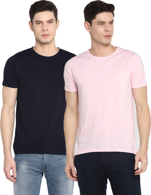 Ap'pulse Solid Men Round Neck Multicolor T-Shirt