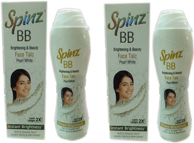 Spinz PERAL WHITE FACE TALC (INSTENT BEIGHTNESS ) PACK OF 2(2 x 40 g)
