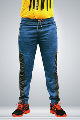 OTOO Self Design Men Blue Track Pants