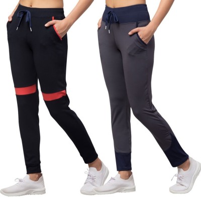 Bluecon Colorblock Women Blue Track Pants