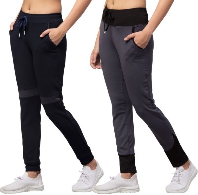 Bluecon Colorblock Women Blue Track Pants