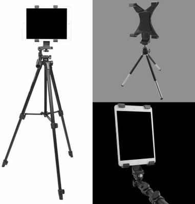 Viraan Universal Tripod Mount Clamp Holder Adapter for Tablet & Mobile ( PACK OF 2 ) ( TABLET HOLDER ) Tripod Clamp(Black, Supports Up to 1000 g)