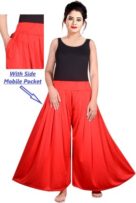 PURSA Flared Women Red Trousers