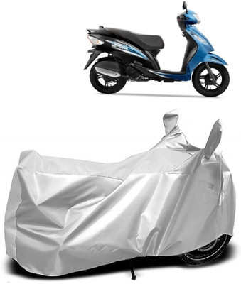 AutoKick Two Wheeler Cover for TVS(Wego, Silver)