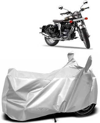 AutoKick Two Wheeler Cover for Royal Enfield(Classic Chrome, Silver)