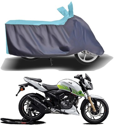 Ascension Two Wheeler Cover for TVS(Apache RTR 200 Fi E100, Grey, Blue)