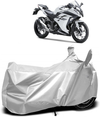 Autoprime Two Wheeler Cover for Kawasaki(Ninja 300, Silver)