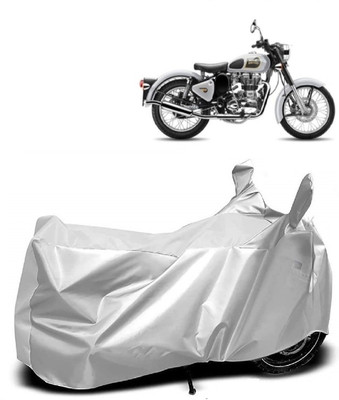 AutoKick Two Wheeler Cover for Royal Enfield(Classic 500, Silver)